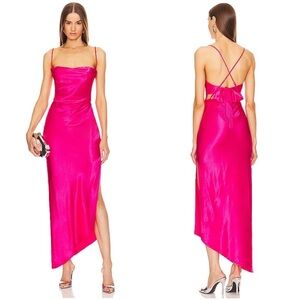 REVOLVE x Michael Costello Hot pink Cassie Midi Dress NWOT Small